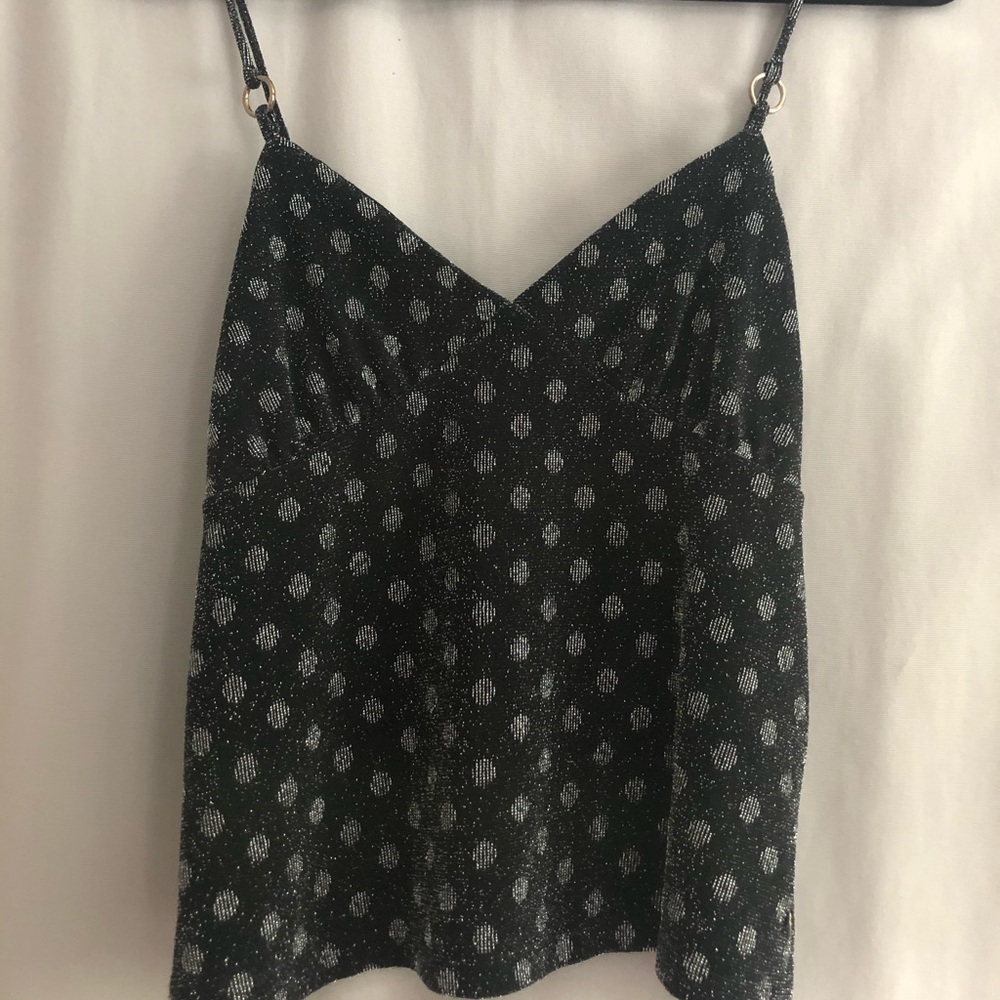 Sparkly Black and Silver Dot Tank Top!